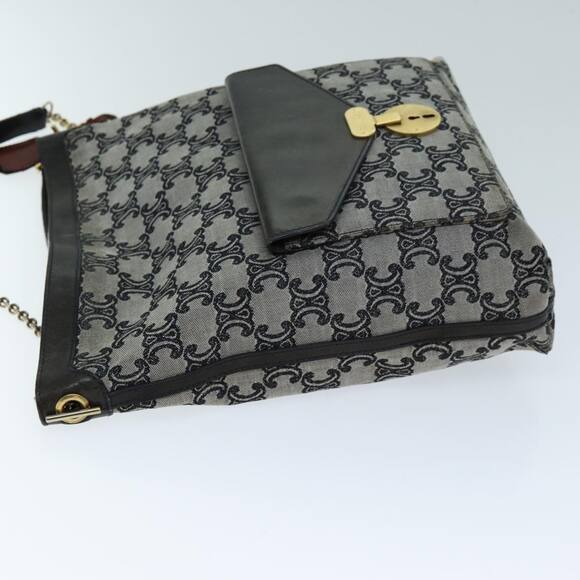 CELINE Triomphe Canvas Shoulder Bag Gray - Picture 5 of 13